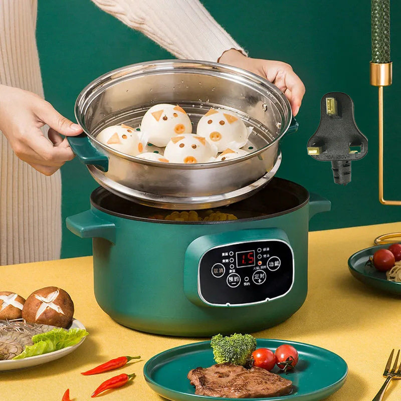 choice英规220V电煮锅多功能智能电热锅电火锅蒸煮煎炒家用大容量