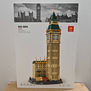 万格建筑5216英国伦敦大笨钟小颗粒兼容1095pcs拼装积木玩具模型