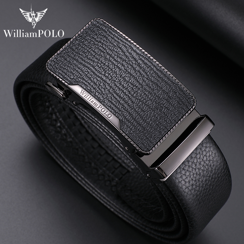 保罗男士皮带真皮自动扣2023新款年轻人腰带