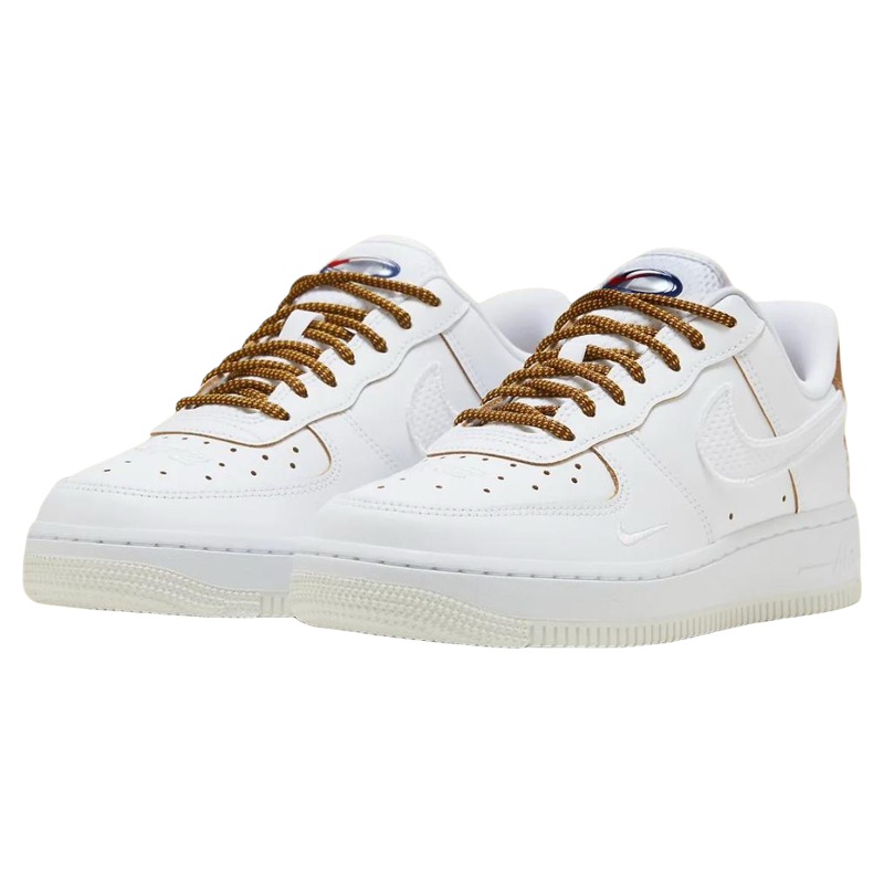 Nike Air Force 1 舒适复古 防滑 低帮 板鞋 女款 白棕色杭州12仓
