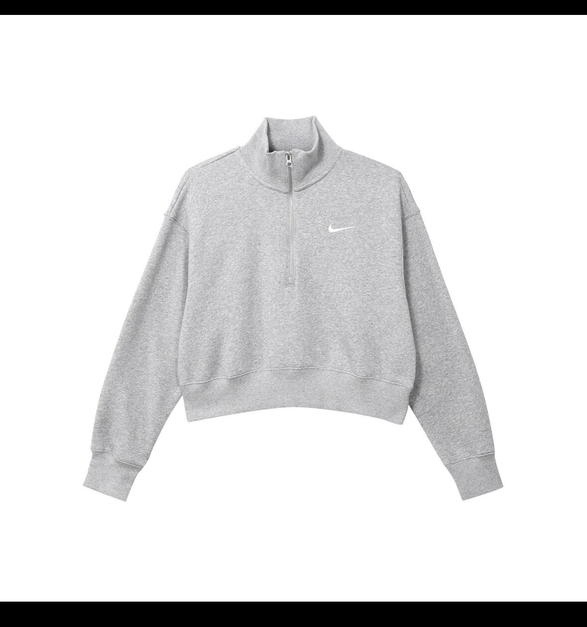 Nike  SportswearPhoenix短款长袖Polo衫 女款 灰DQ5768-063 丁浩