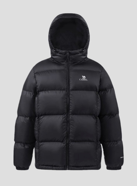 CAMEL骆驼 拉链连帽百搭休闲运动羽绒 M34CR07674B 男女同款 小朱