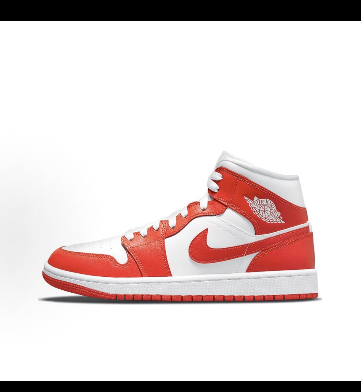 Jordan Air Jordan 1 mid 拼接 中帮 女款 哈瓦红BQ6472-116 丁浩
