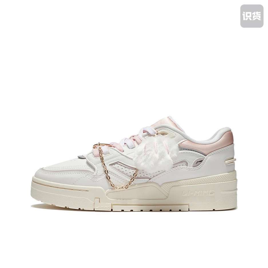 李宁 001 BTC 板鞋 软女款/云雾白/盐粉色 AGCS024-5湖北48仓