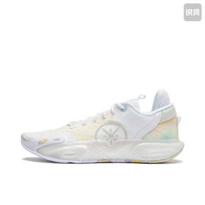 李宁全城12科技轻量回弹稳定支撑低帮篮球鞋男标准白ABAU023-2轩