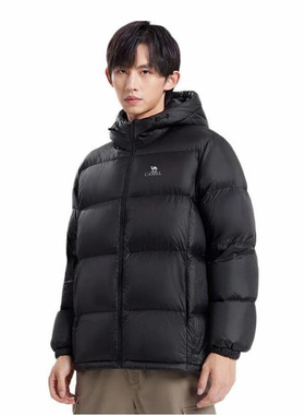 Camel/骆驼 黑钻系列拒水立领白鸭绒羽绒服 M34CR07674b  派