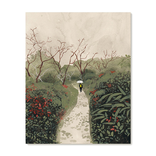 【特惠捡漏】Yukiko Noritake插画复刻艺术版画复古风景装饰画芯