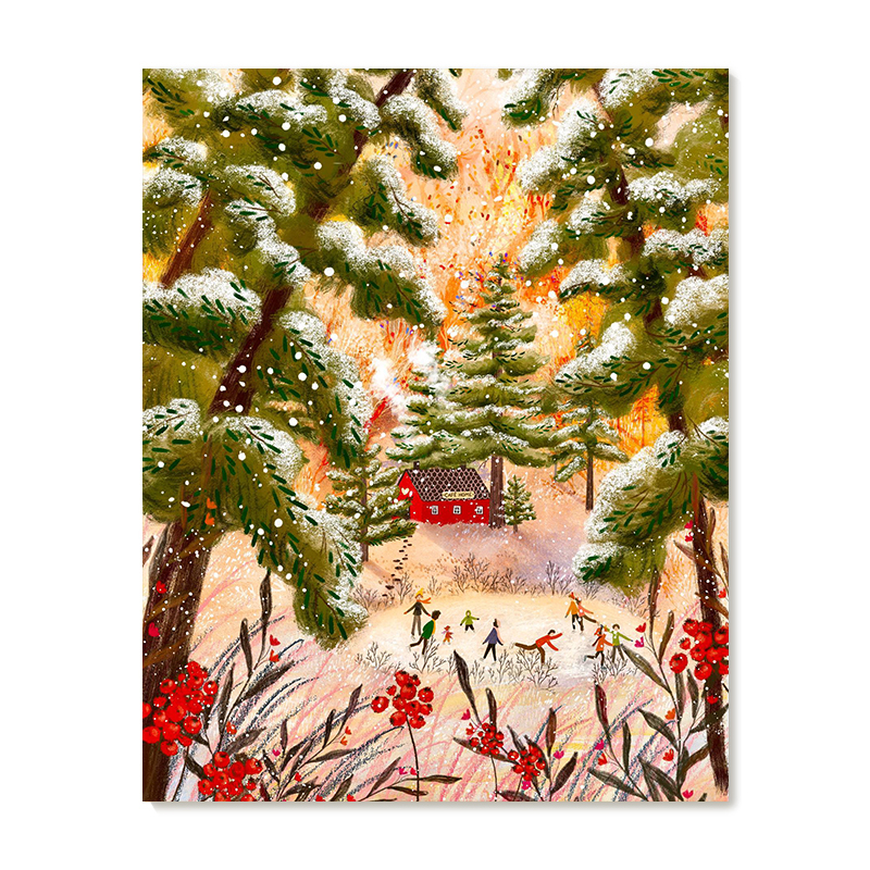 【特惠捡漏】插画师Laivi Poder复刻艺术版画治愈系圣诞装饰画芯