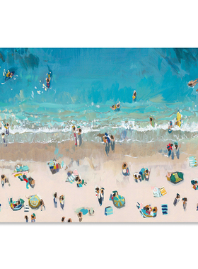 【捡漏合集】Nina Brooke复刻艺术版画蓝绿色大海滩风景装饰画芯