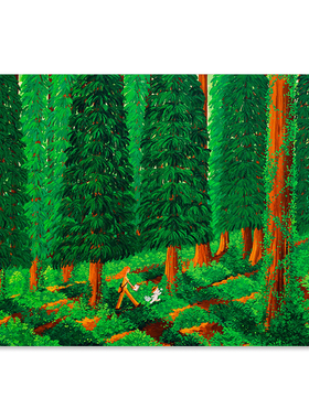 【特惠捡漏】插画Prairie复刻艺术版画绿色森林徒步卡通装饰画芯