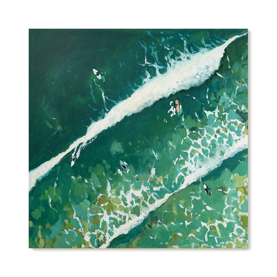 【特惠捡漏】Nina Brooke复刻艺术版画蓝绿色大海景游泳装饰画芯