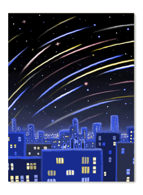 【特惠捡漏】插画师Seula Yi复刻艺术版画治愈系流星夜景装饰画芯