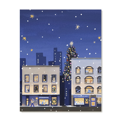 【特惠捡漏】插画师Seula Yi复刻艺术版画治愈系圣诞夜景装饰画芯