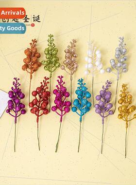 Christmas decorations 15 head gold red silver glter simulati