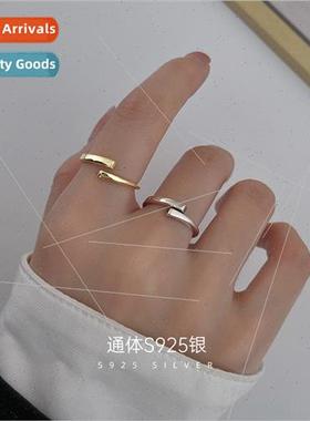 S925 silver couple rings ins minimalist cold wind pair men w