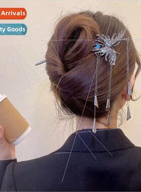 Diamond butterfly tassel hairpin modern ins metal hairpin pl