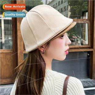 cap female Korean Splicing versatile tongue simple show duck