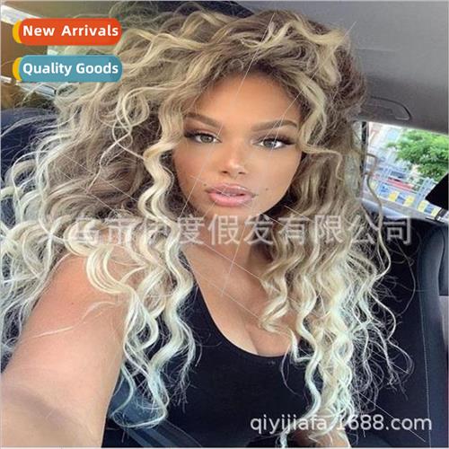 Europe winding tube long curly wig blonde gradient small cur 3C数码配件 手机防尘塞 原图主图