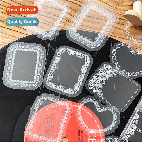 Handmade DIY dry flowers handbook stickers lace lace PET sti