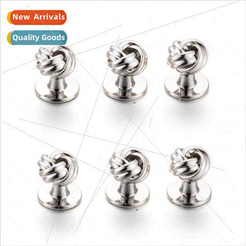 lver twist cufflinks High  round head openwork tuxedo lapel
