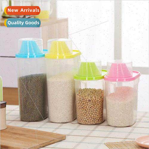 Transparent Plastic Sealed Jars Kchen Organizer Grocery Jars