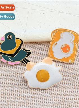 Japanese cartoon fun bread corsage omelette bird food alloy