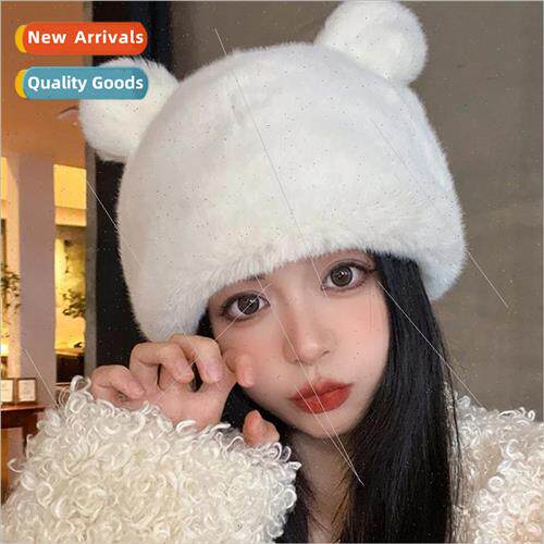cute bear ears ear protection hat female winter padded thick