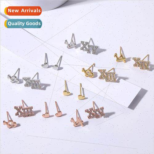 s925 copper plating inlaid zirconium three pairs set earring