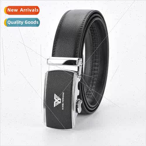 Men belt fashion nd two layer cowhide belt alloy automatic b
