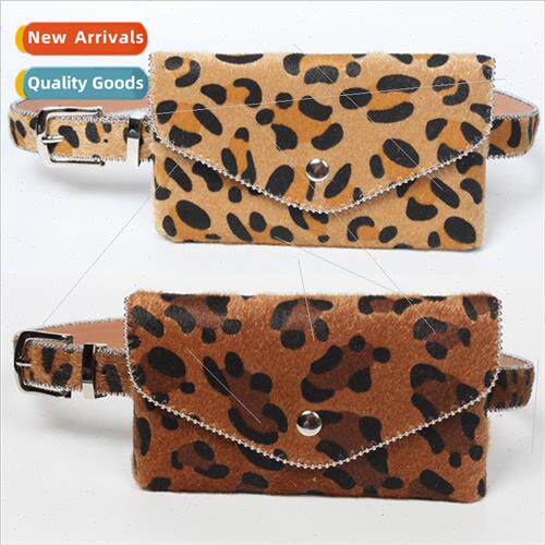 Korean ladies belt leopard waist pack beaded thin belt Waist