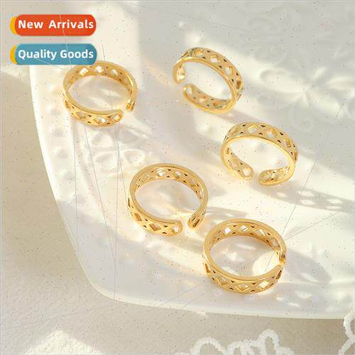 Europe ins hollow diamond lattice open ring tanium steel pla