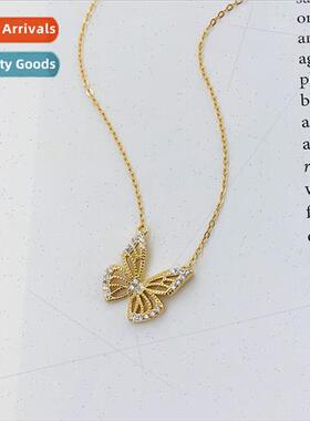925 hollow butterfly necklace silver euroins zirconia collar