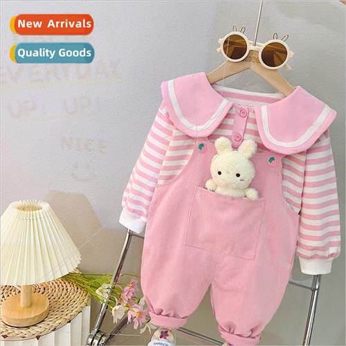 Girls cute rabbit back pants suit fall new fashionable baby