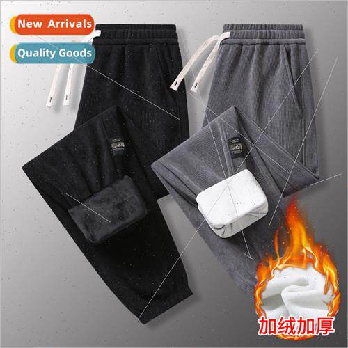 Autumn winter padded nine-minute pants male corduroy youth f