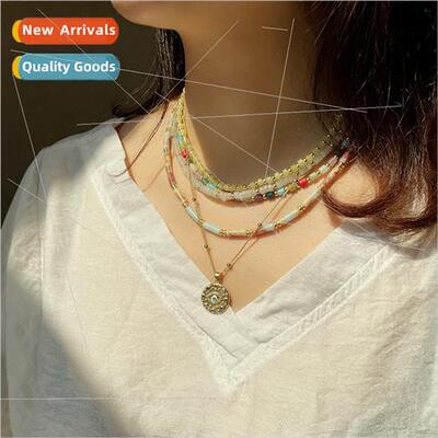 Europe does not lose color semi-precious stone necklace wome