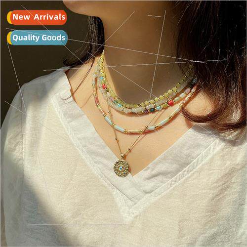 Europe does not lose color semi-precious stone necklace wome