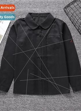 JK Unim Round neck/pill placket Forest deer embroidery Black