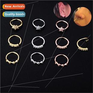 Studs Flower Septum Ear Bod Earrings Bone Stud Zirconia Nose