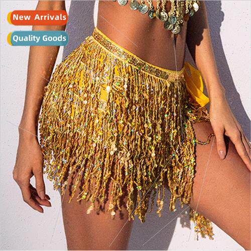 Belly dance waist chain new tassel hip scarf skirt four laye