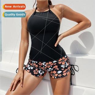 Printed Hanging Bikini New Sexy iEurope Backless 2024 Neck
