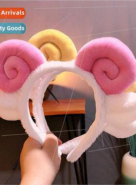 Cartoon plush hair bands cute lamb horns hair accessories he