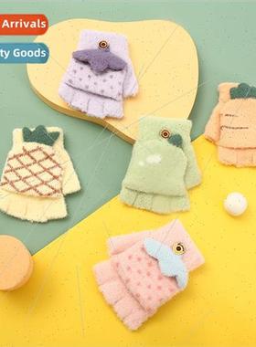 Baby gloves fall winter thickened warm men girls half finger