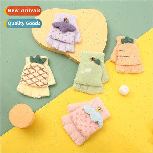 Baby gloves fall winter thickened warm men girls half finger