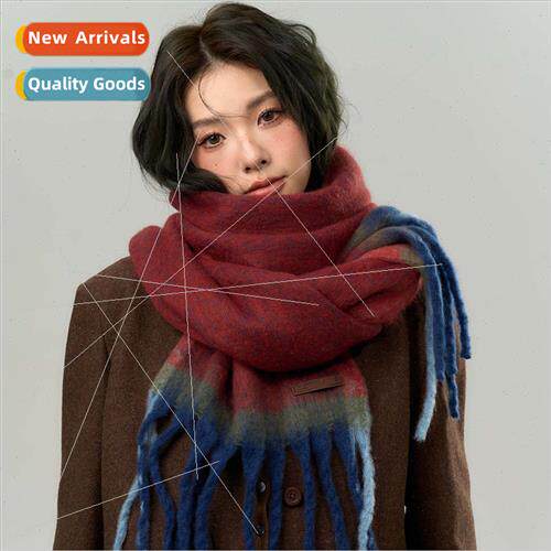 Autumn winter splicing color gradient fine imation cashmere