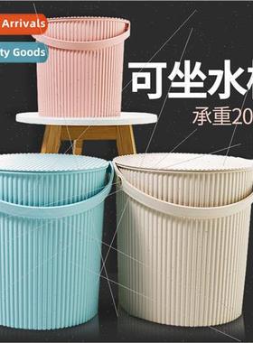 Bucket stool plastic thickening can s home fishing bucket po