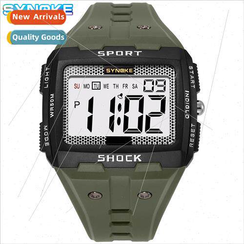 Men sports electronic watch waterproof luminous large screen