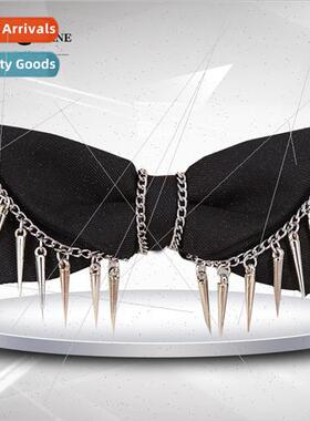 Men Bow TieBusiness CasualClassic Black Punk StyleBow TieAcc