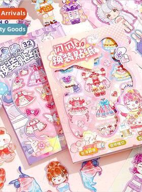 Teenage girls dress up game sticker book Genki Princess make