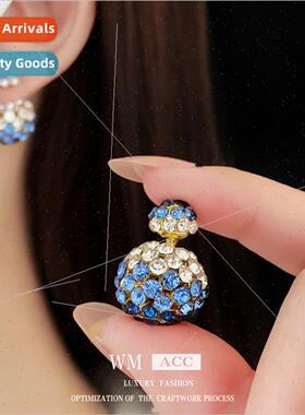 lver needle blue diamond-set round bee after two wear earrin