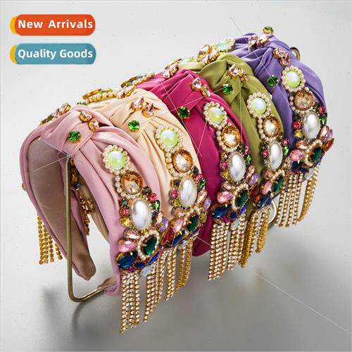 Europe fashion heavy hair bands Ba pearl tassel hair ornamen